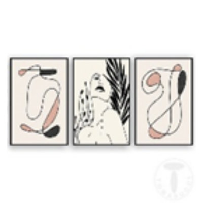 Composizione Quadri Woman - 3 Piece Print Set on Canvas