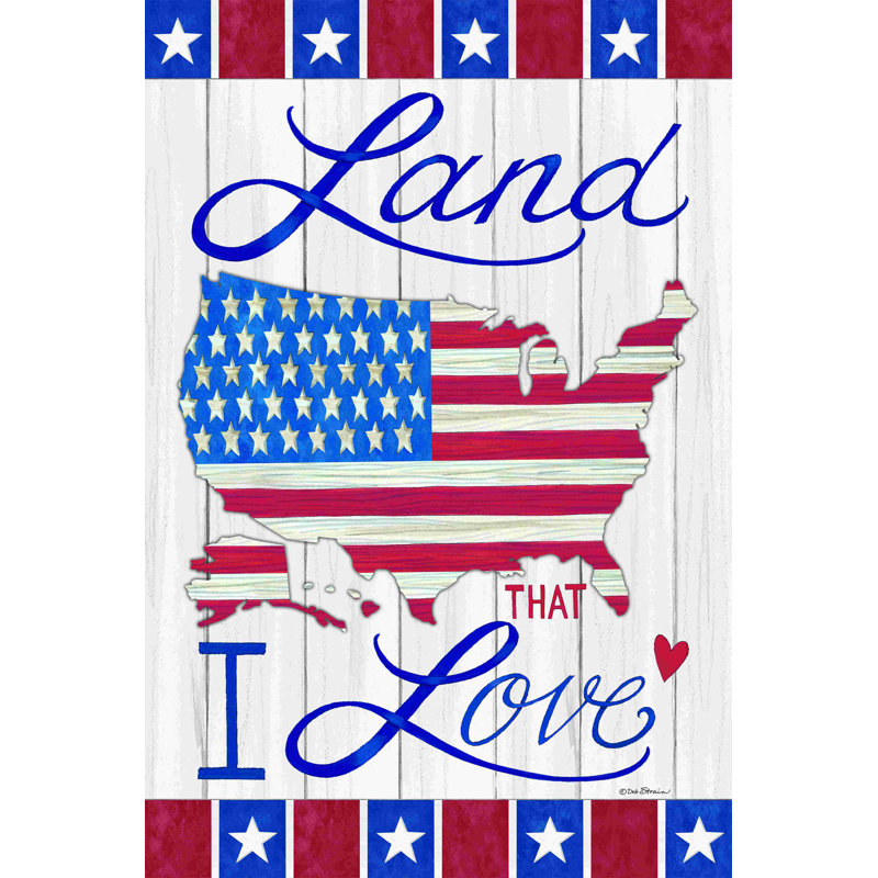 «Land that I Love» par Deb Strain, art textuel, Cadre simple blanc, Oui, H 36 po x l 24 po