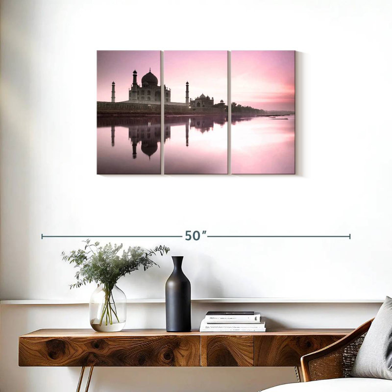 Aime Taj Mahal From Yamuna River, 20" H x 33" W