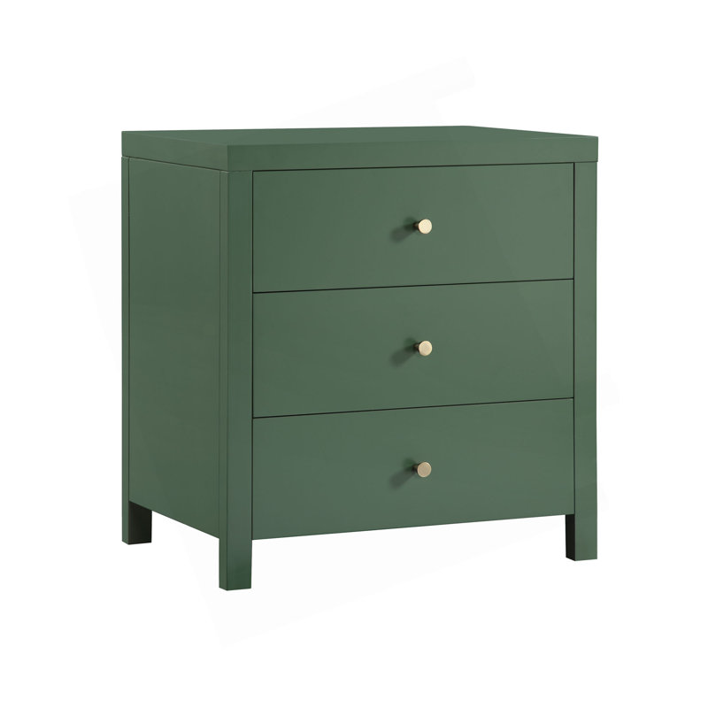 Table de chevet 3 tiroirs Nevarre, Vert antique