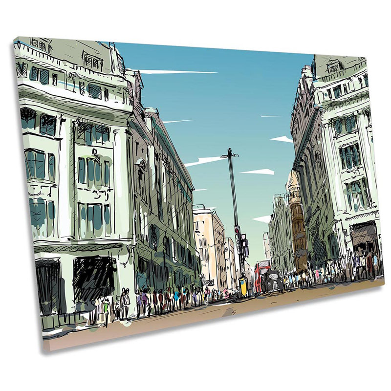 London Regent Street - Wrapped Canvas Painting, 61cm H x 91.4cm W