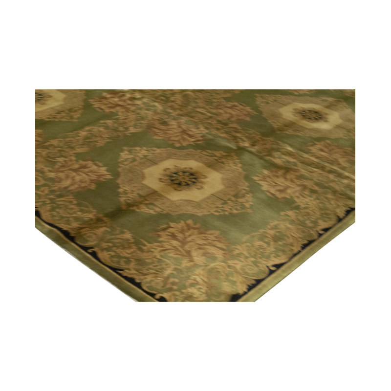 Tapis vert noué à la main de haute qualité