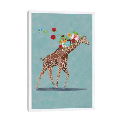 Giraffe with Flowers by Coco de Paris - 1 Piece Painting on Canvas