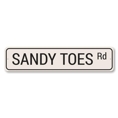 Sandy Toes Road Custom Aluminum Sign