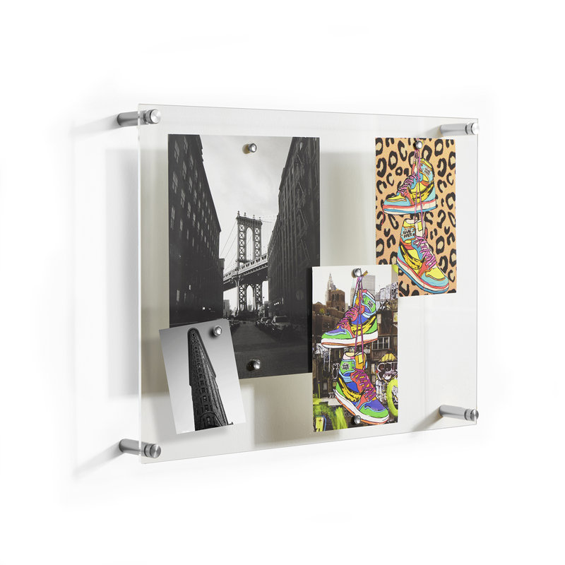 Easy Change Memo Board + Magnets, Silver, 19" x  23"
