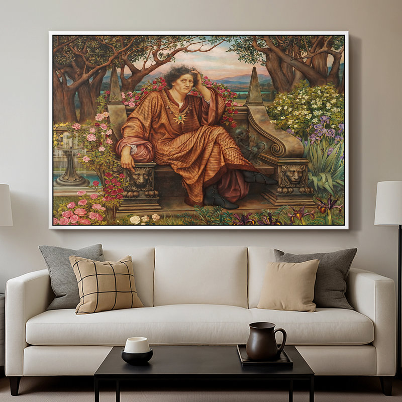 Une âme en enfer, v. 1901-1902 - Evelyn De Morgan - Toile tendue avec châssis encadrée, 26 x 40, Blanc