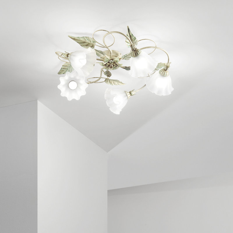 Glass Flush Mount, 5 Lights