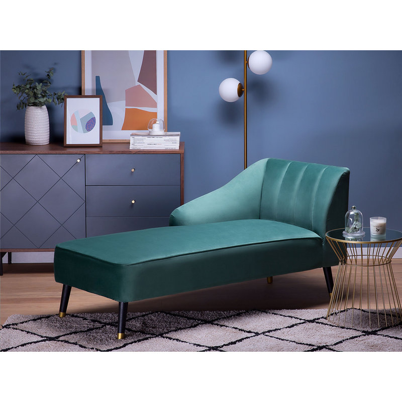Cheever Upholstered Chaise Lounge, Tale Blue
