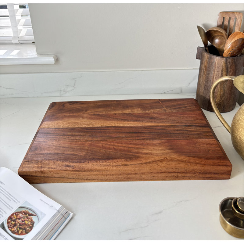 Sussex Pro Chef Premium Quality Very Large Thick Acacia Wood Chopping Board Cutting Block With Bevelled Edges. - Very Large