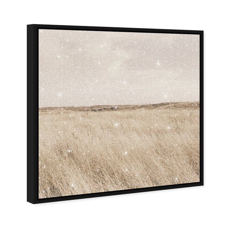 Golden Nature Print by Oliver Gal, 13" H x 13" W, Black Floater Frame