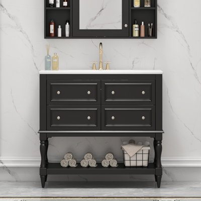 36" Bathroom Vanity Cabinet with Sink Combo Set
