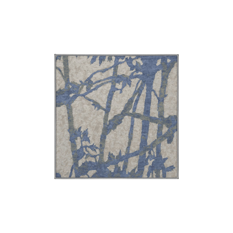 Tapis gris soyeux et moelleux, Carré 5 pi