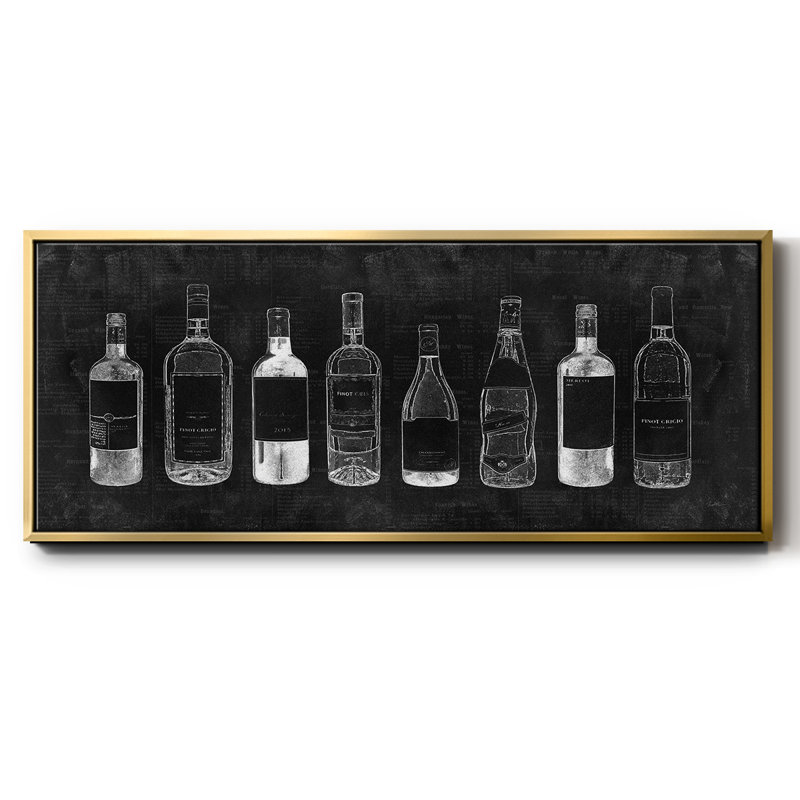 Cave à vin - Toile avec cadre, H 20 po x l 50 po