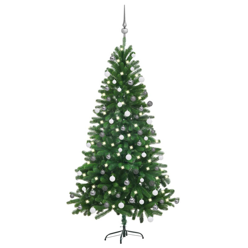 Artificial Christmas Tree with LEDs&Ball Set, 4.92ft H