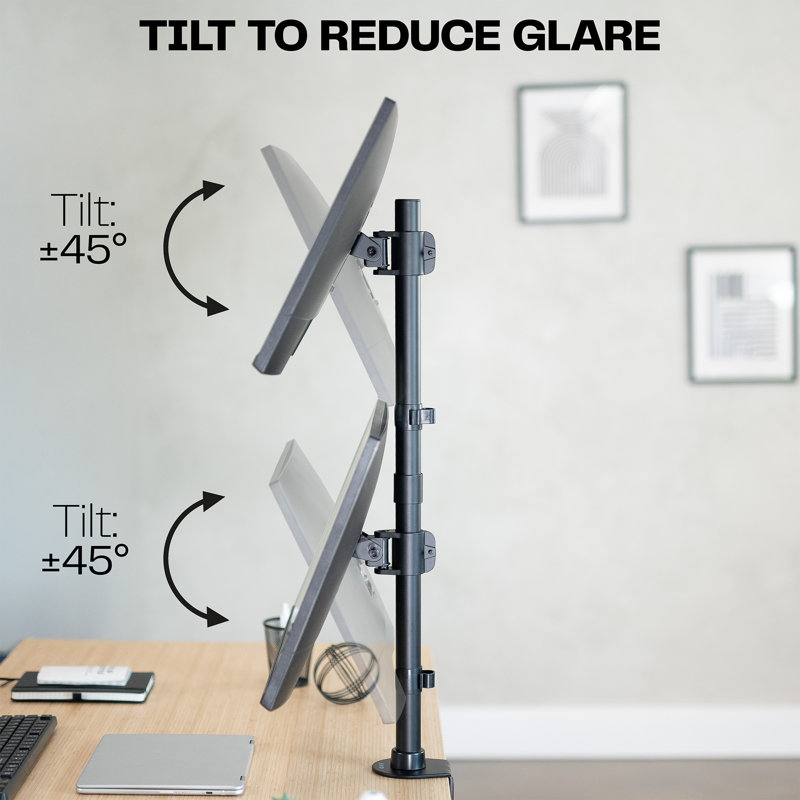 Support de bureau à double moniteur vertical