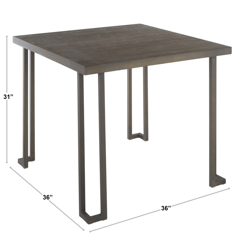 Montreal Solid Wood Top Metal Base Dining Table