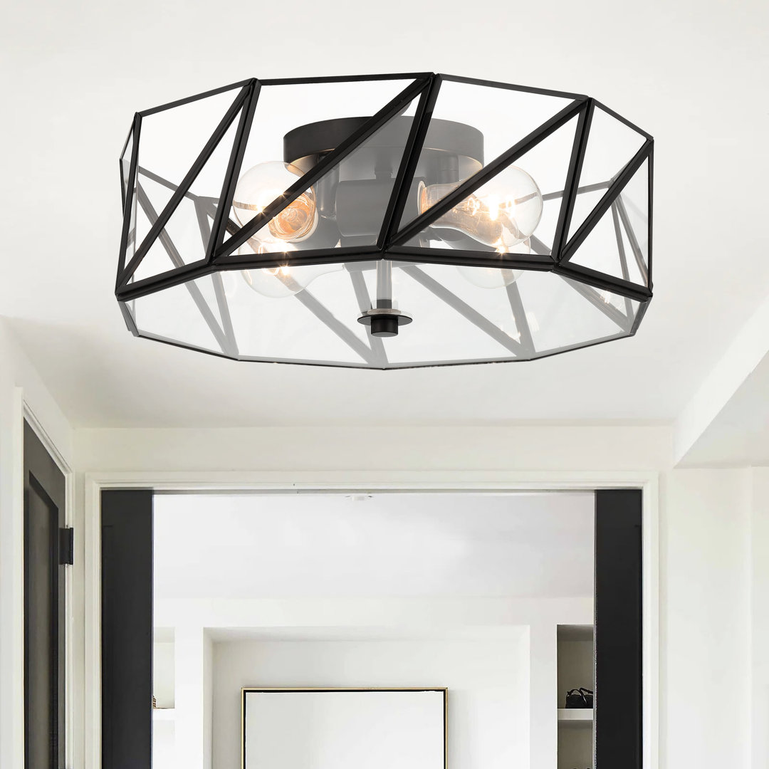 Aneris 4 - Light 40.5cm Unique/Statement Geometric Flush Mount Light