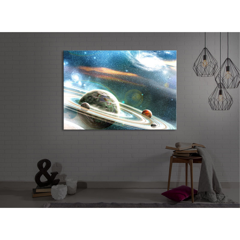 Planet With Numerous Celebrities Ring System by No - Wrapped Canvas Print, Without lighting, 40cm H x 60cm W x 4.5cm D