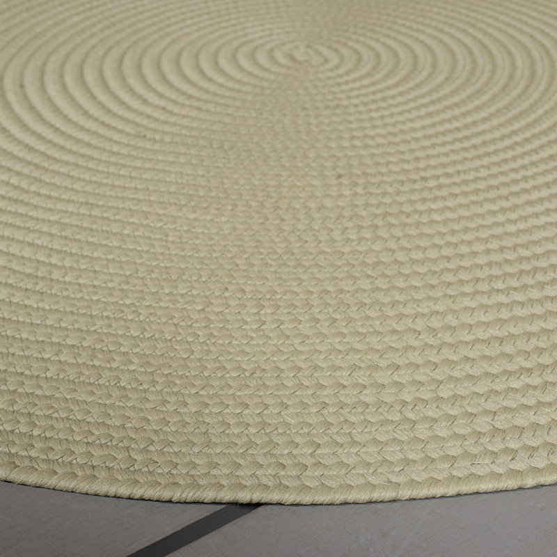 Tair Hand Woven Performance Machine Washable Solid Color Indoor/Outdoor Area Rug, Round 4'