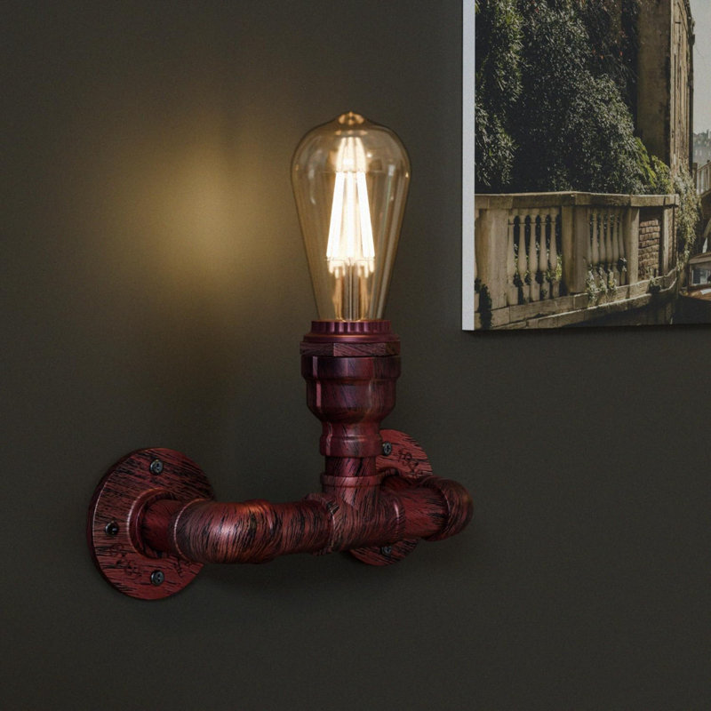 Avent Armed Sconce, Rustic Red