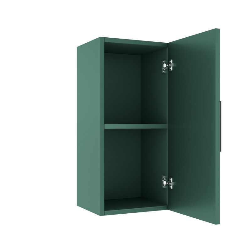 Armoire latérale de meuble-lavabo mural 14 po avec porte et tablette (convient pour meuble-lavabo JODI), couleur verte, Vert