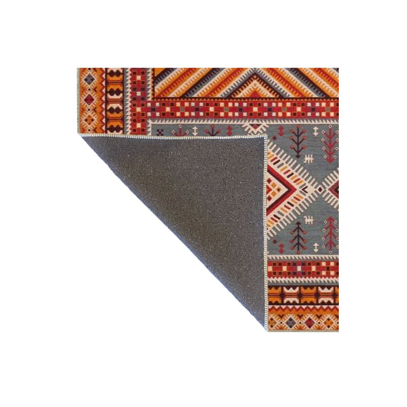 Tapis lavable à la machine avec motif à losanges de couleurs mélangées, Carré 3 pi 3 po