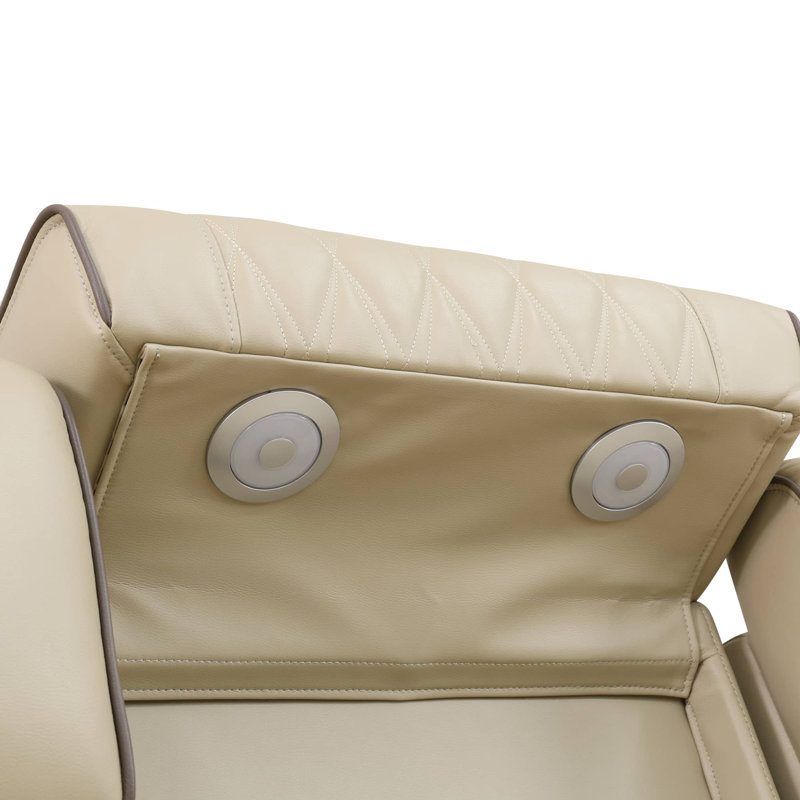 Ensemble de canapé inclinable en cuir beige Alabaster, avec station de charge sans fil