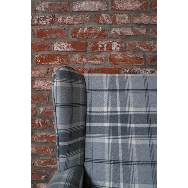 Bartee Wingback Chair, Dark Grey/White