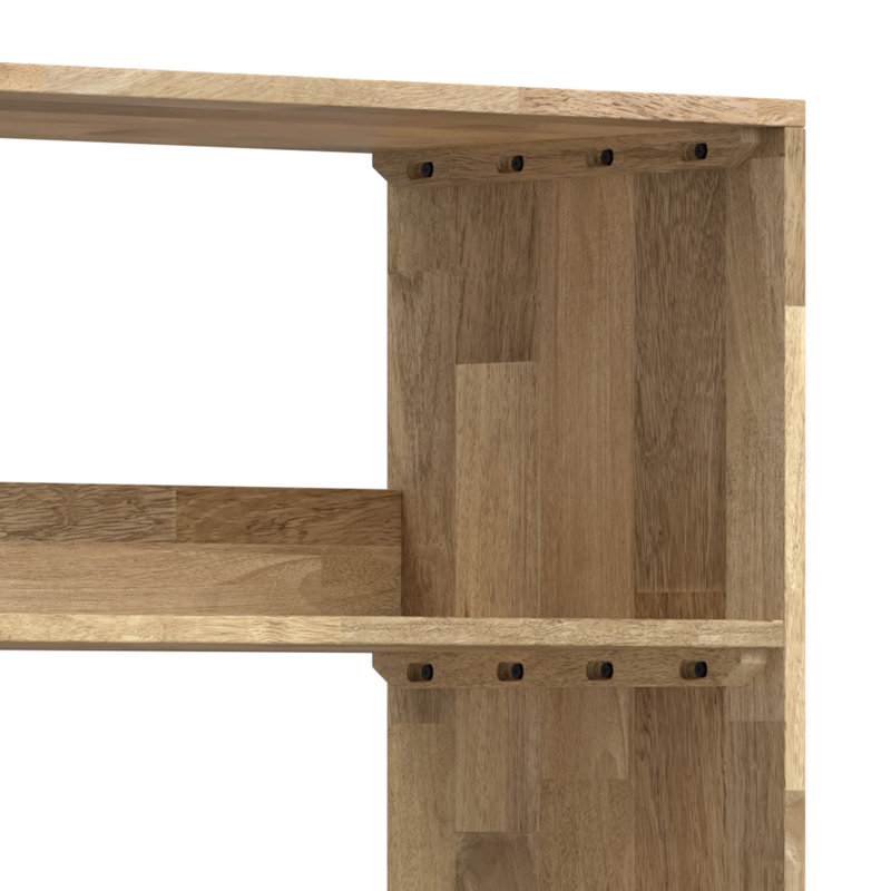 Hunter Natural Solid Mango Wood and Black Metal Tall Bookcase