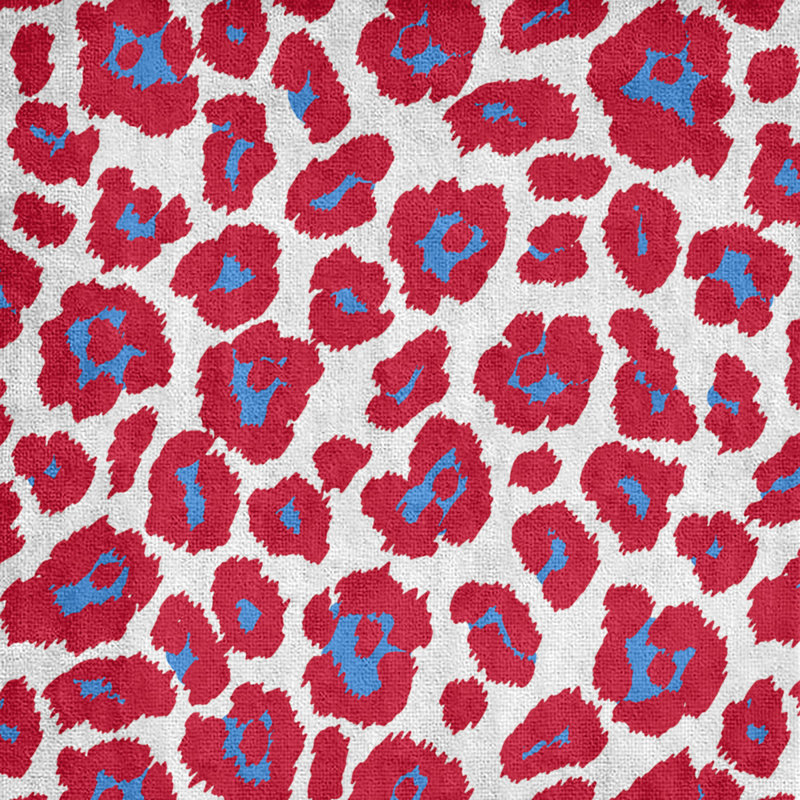 Serviette de plage Holderness, Mélange polyester-coton, Blanc / bleu clair / rouge