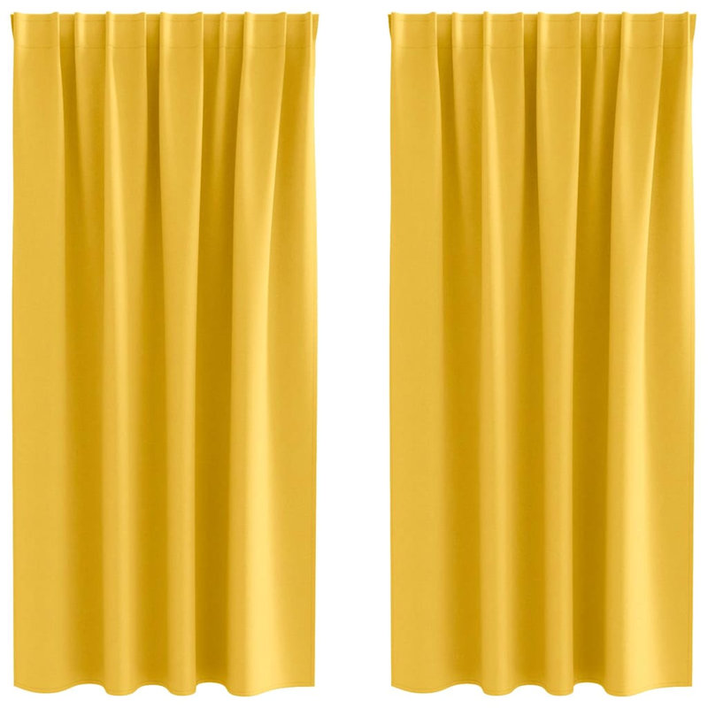 Blackout Curtain Pair, Mustard Yellow, 175cm Width x 140cm Drop