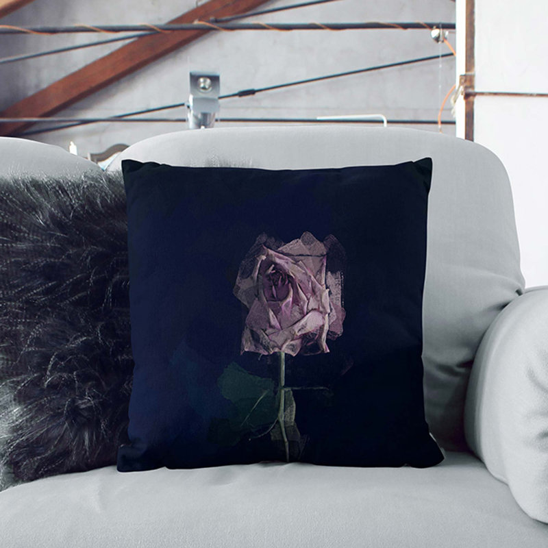 Floral Square Cushion, 40cm H x 40cm W x 15cm D