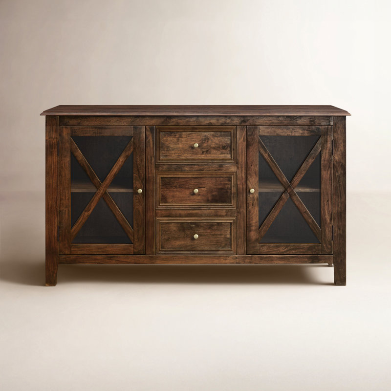 Sidon 65" 3-Drawer Sideboard, Pecan