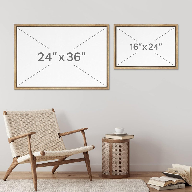 «Wildflowers Prints Minimalist» sur, Encadré naturel, H 24 po x l 36 po