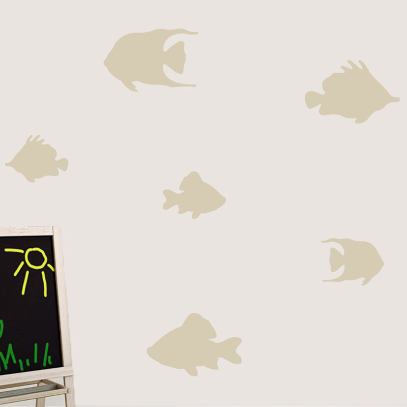 Décalcomanie murale poisson, Beige clair