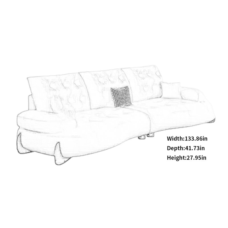 Simple Leisure Creative Sofa, 27.95" H x 133.86" W x 41.73" D