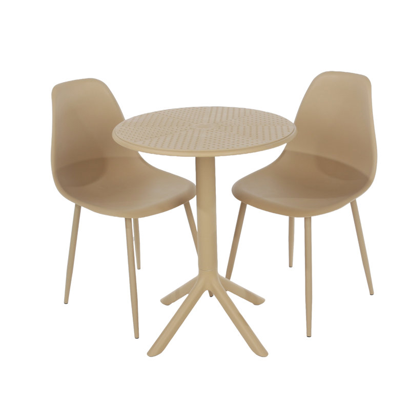 Athens 2 - Person Round Patio Dining Set, Tan
