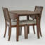 Ensemble de salle à manger 3 pièces en bois avec table d'angle et 2 chaises, 1 table de salle à manger pliante en bois et 2 chaises rembourrées