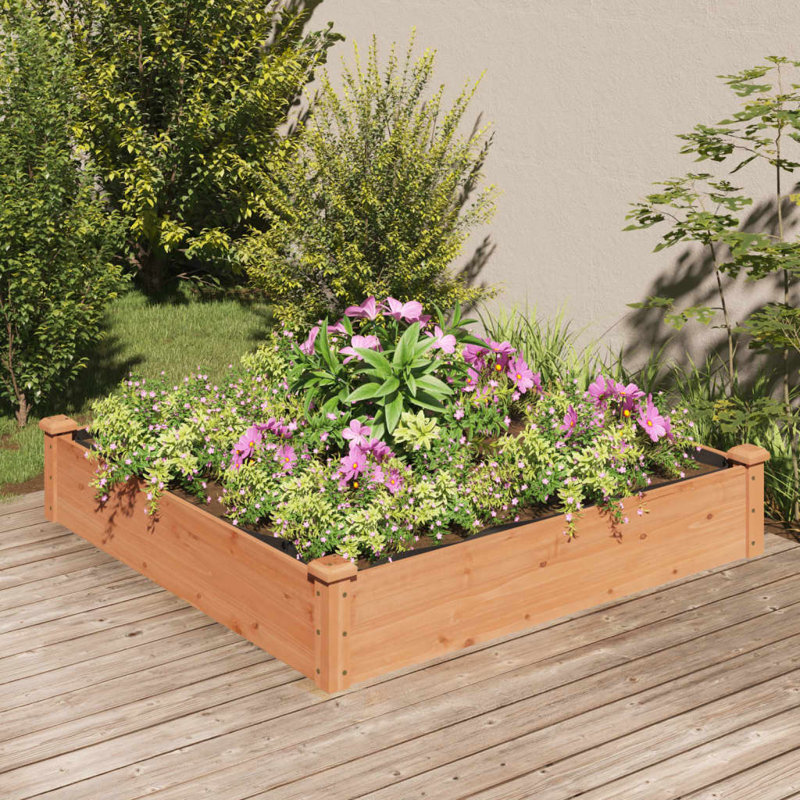 Asela Wood Raised Garden Bed, Brown