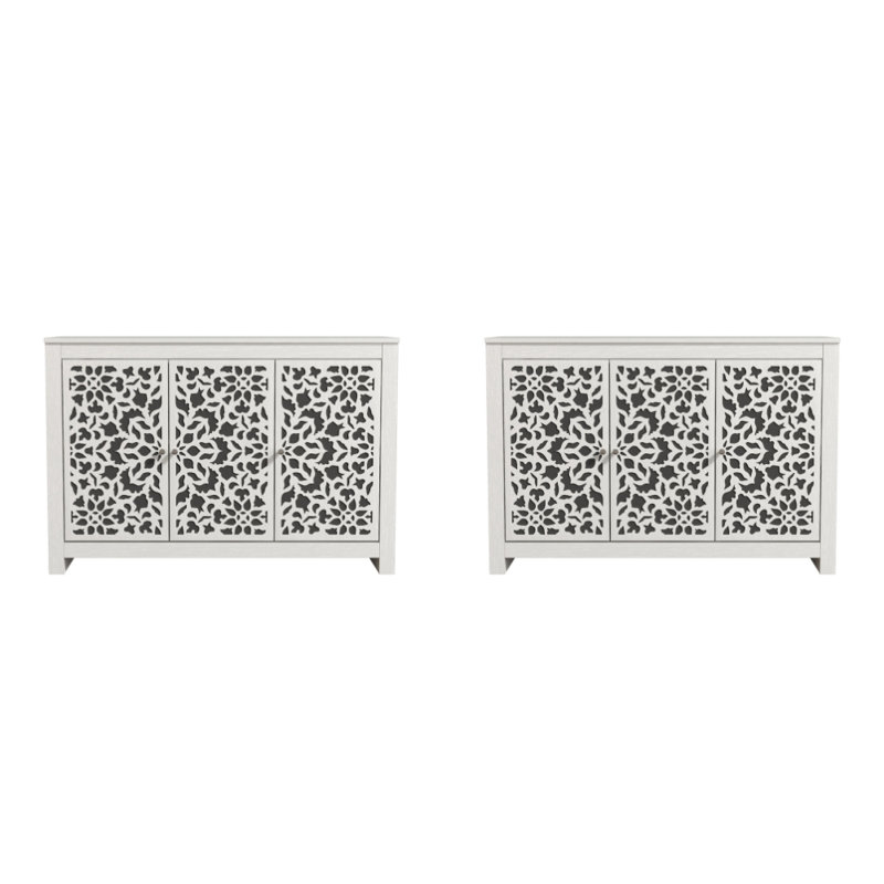 Ensemble de 2 bahuts Arrastia, Noir / perle chêne blanc