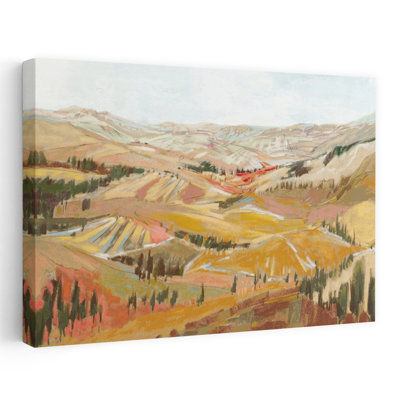Rolling Hills, Toscane, paysage, arbre, peinture, art impressionniste, art contemporain