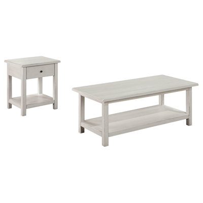 Castleton White 2-Piece Coffee And 1-Drawer End Table Set