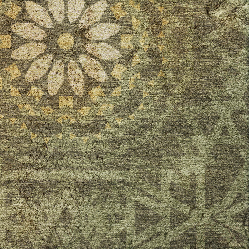 Tapis à poils longs lavable à la machine de qualité supérieure ADS619, Olive, 8' x 10'