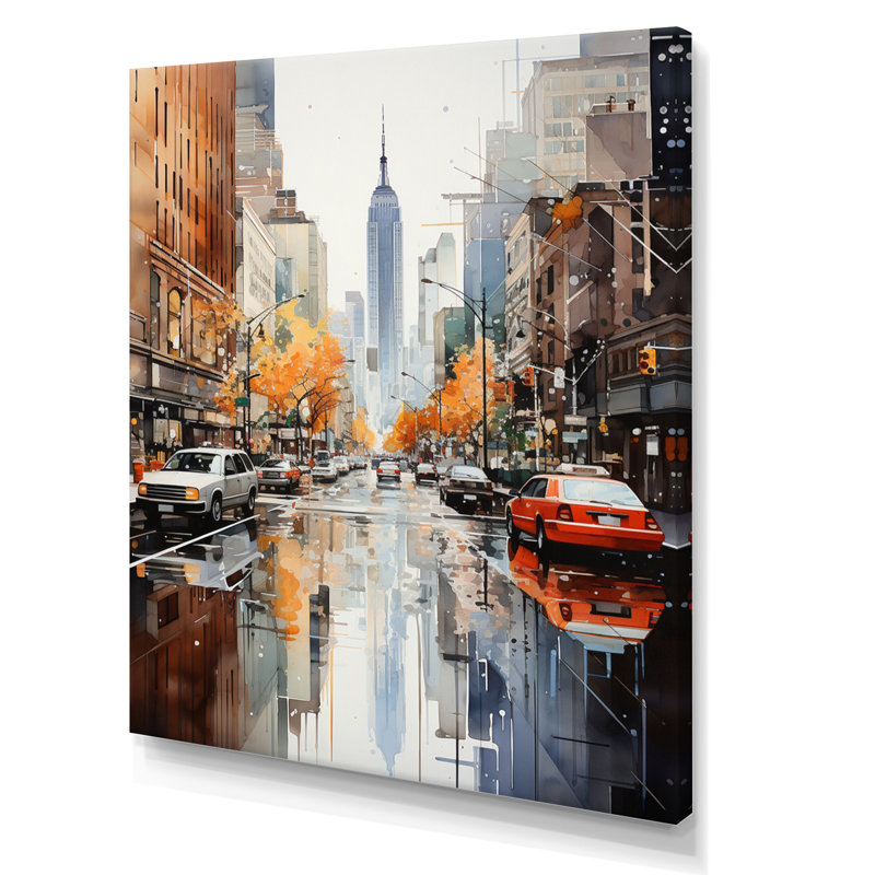 Collage sur toile Mauree New York, H 32 po x l 24 po x P 1 po, Toile tendue