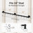 32 Inch 130lb High-Capacity Storage Rail Rack With 10 Hooks Wall Mounted Organizer Black Kitchen Pot Rack 18/8 Stainless Steel