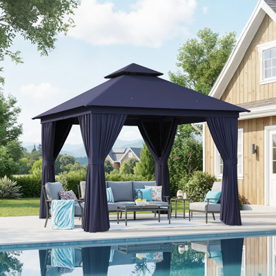 10 pi. L 10 pi. D Pavillon de jardin extérieur avec double toit