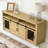 59.3''Sideboard with Sliding Barn Door and Mesh Panels,Farmhouse Buffet with Open Storage-1332832834