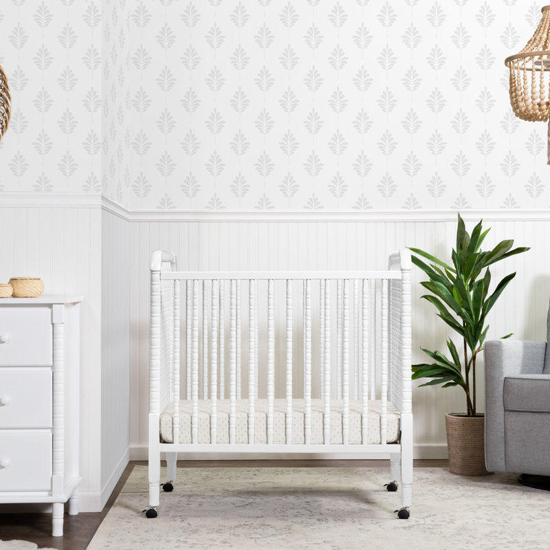 White Pine 3-in-1 Convertible Mini Crib with Wheels