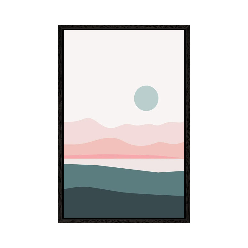 Abstract Landscape III - Print on Canvas, Black Framed, 101.6 cm H x 66.04 cm W