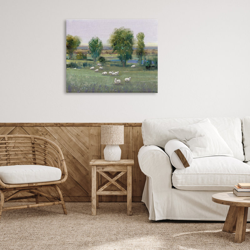 "Sheep in Pasture Overview", art mural par Tim Ottoole, H 30 po x l 40 po